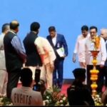 Chandrababu lighting the Jyoti wearing shoes